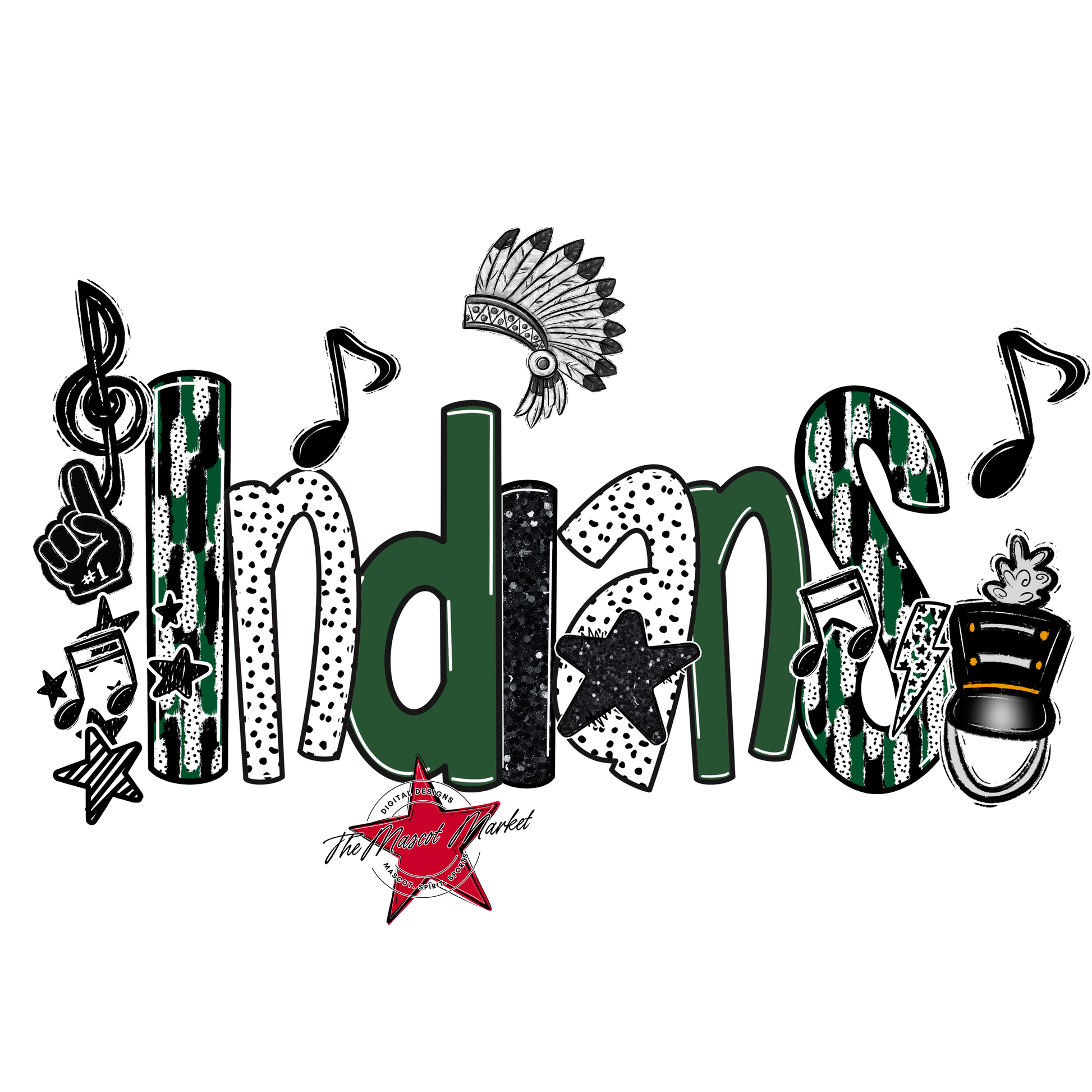 Indians Band Scrape-Green