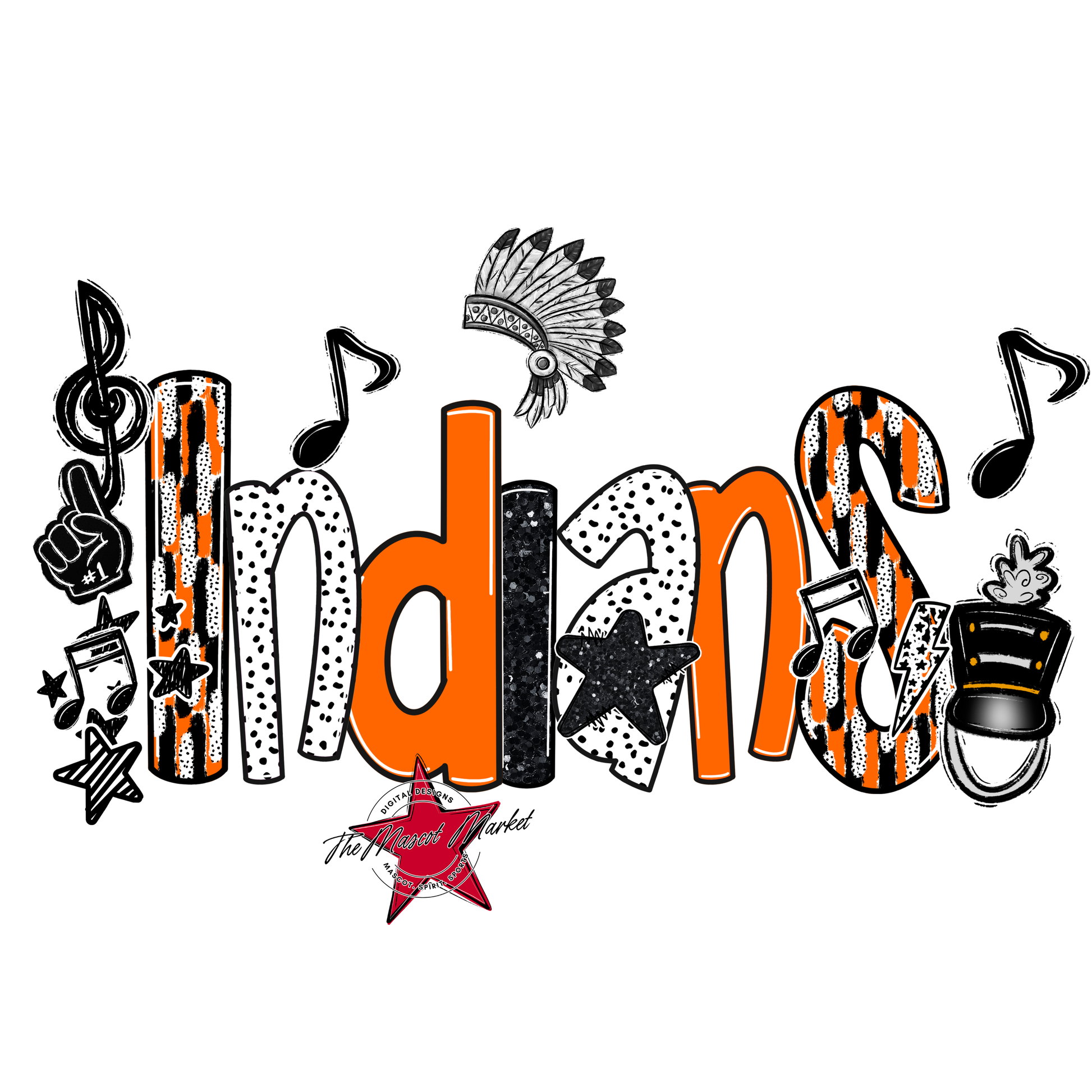 Indians Band Scrape-Orange