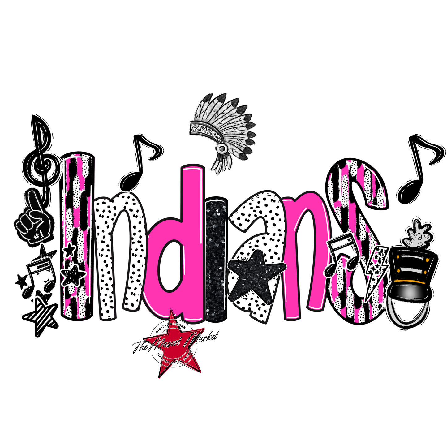 Indians Band Scrape-Pink