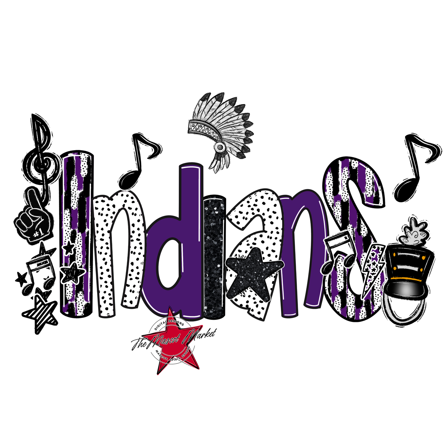 Indians Band Scrape-Purple
