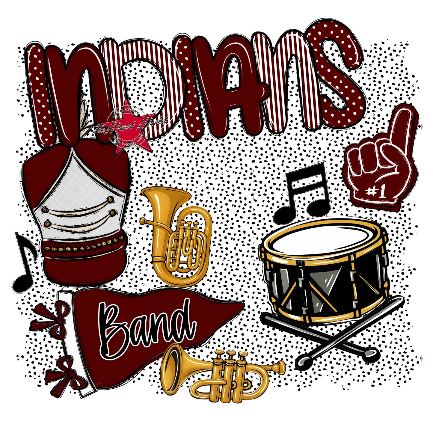 Indians Band Spirit-Maroon