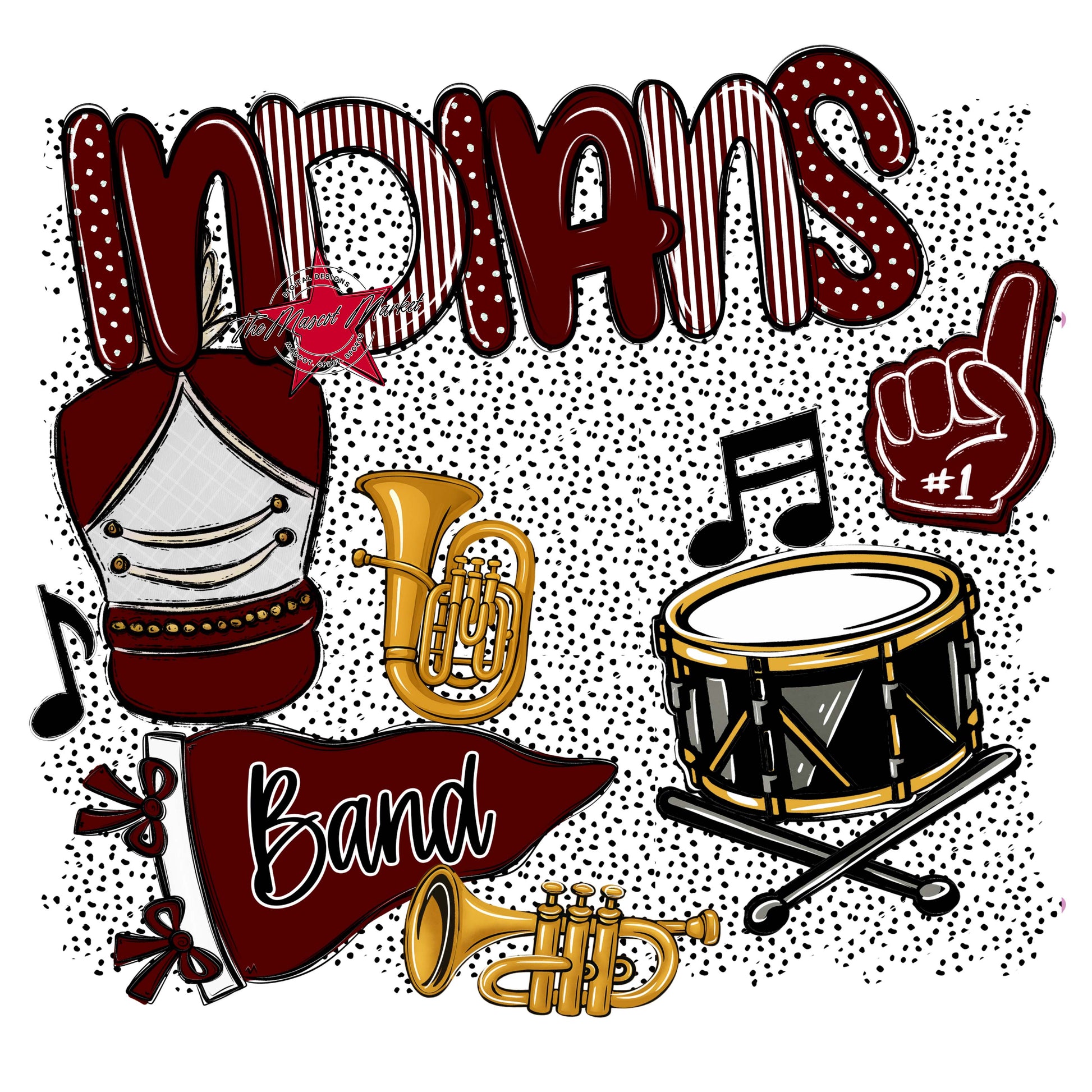 Indians Band Spirit-Maroon