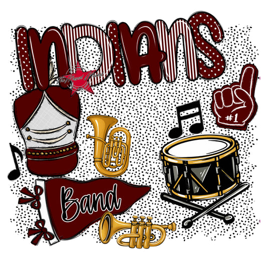 Indians Band Spirit-Maroon