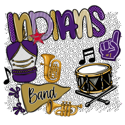 Indians Band Spirit-Purple & Gold