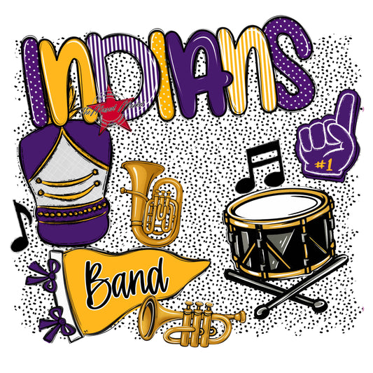 Indians Band Spirit-Purple & Yellow