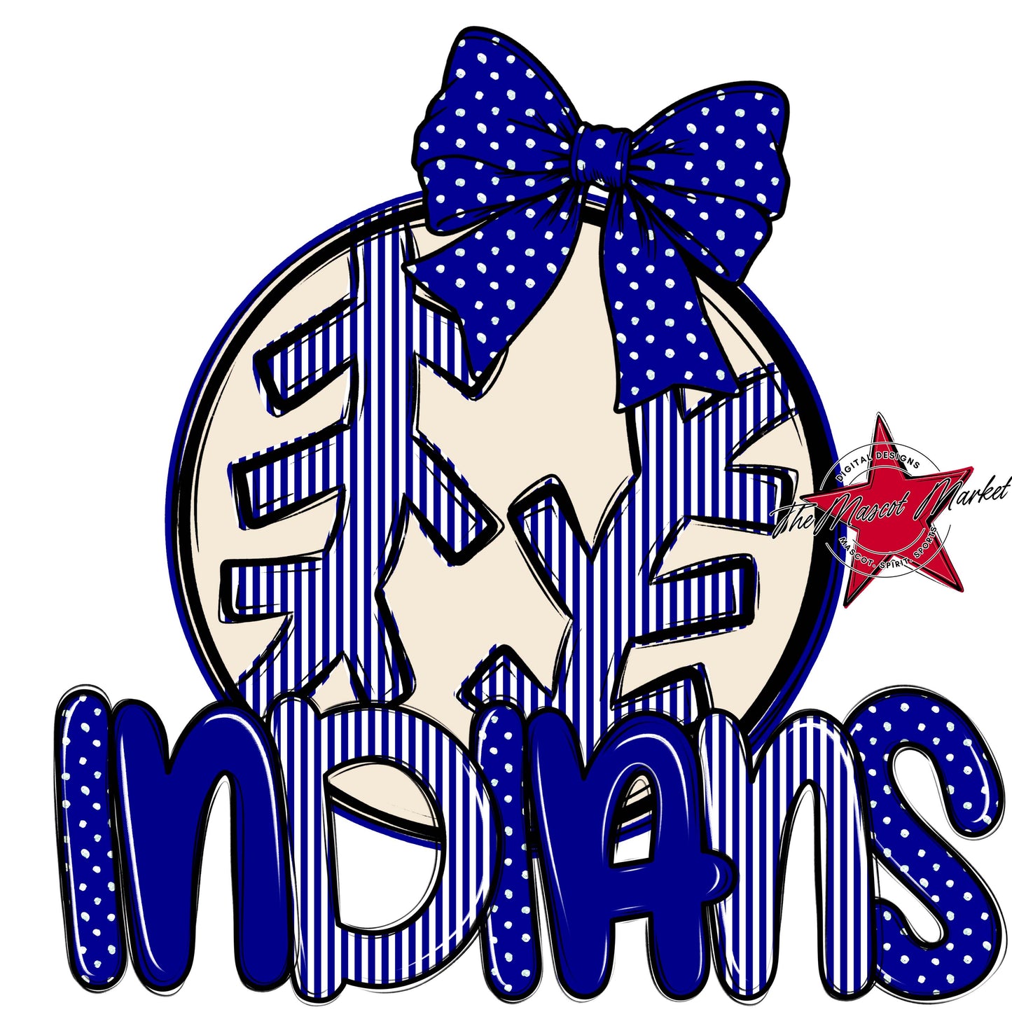 Indians Baseball-Softball Spirit Design-Blue