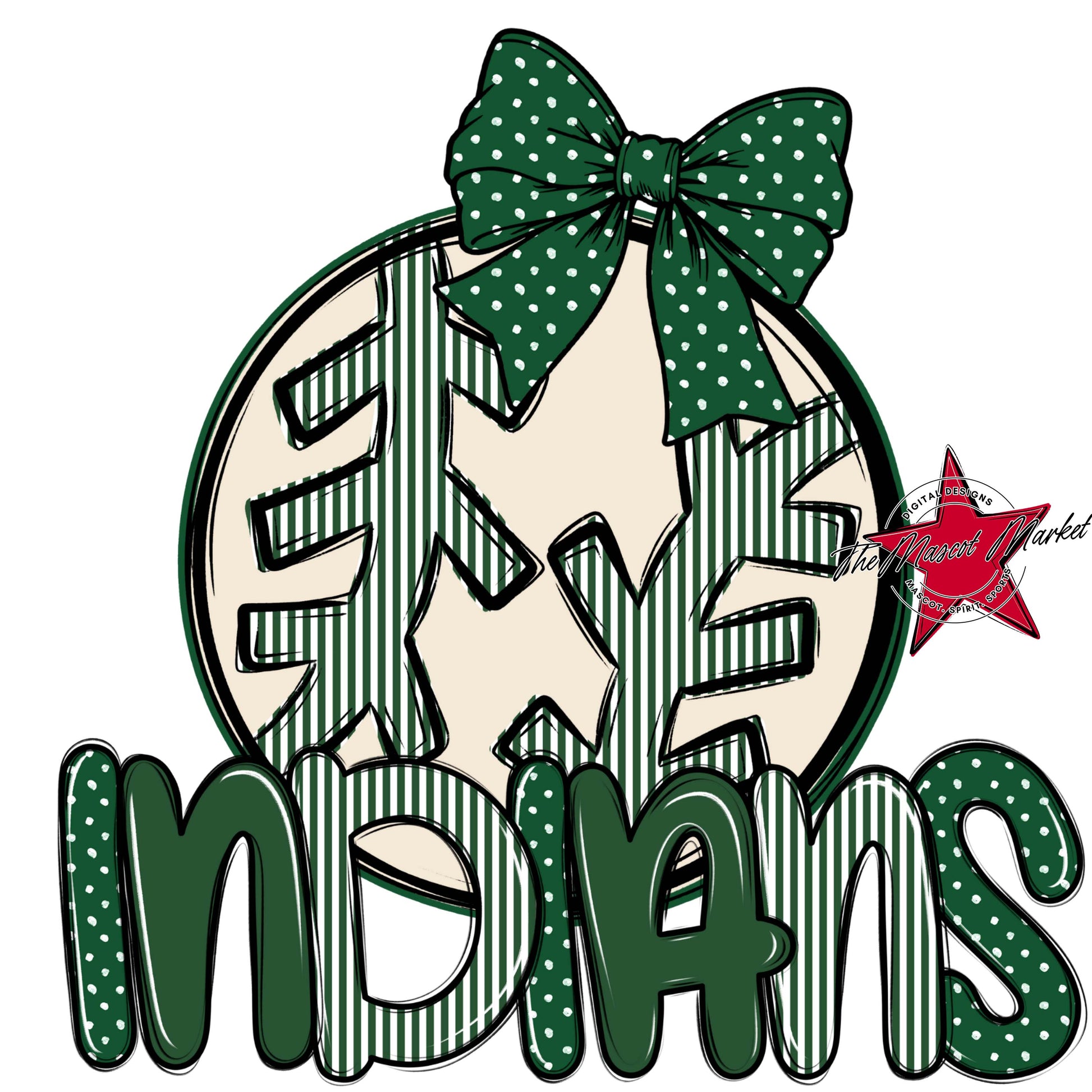 Indians Baseball-Softball Spirit Design-Green