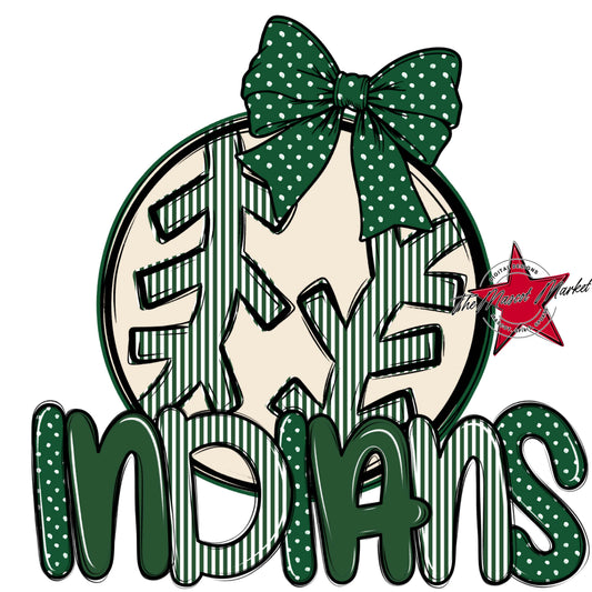 Indians Baseball-Softball Spirit Design-Green