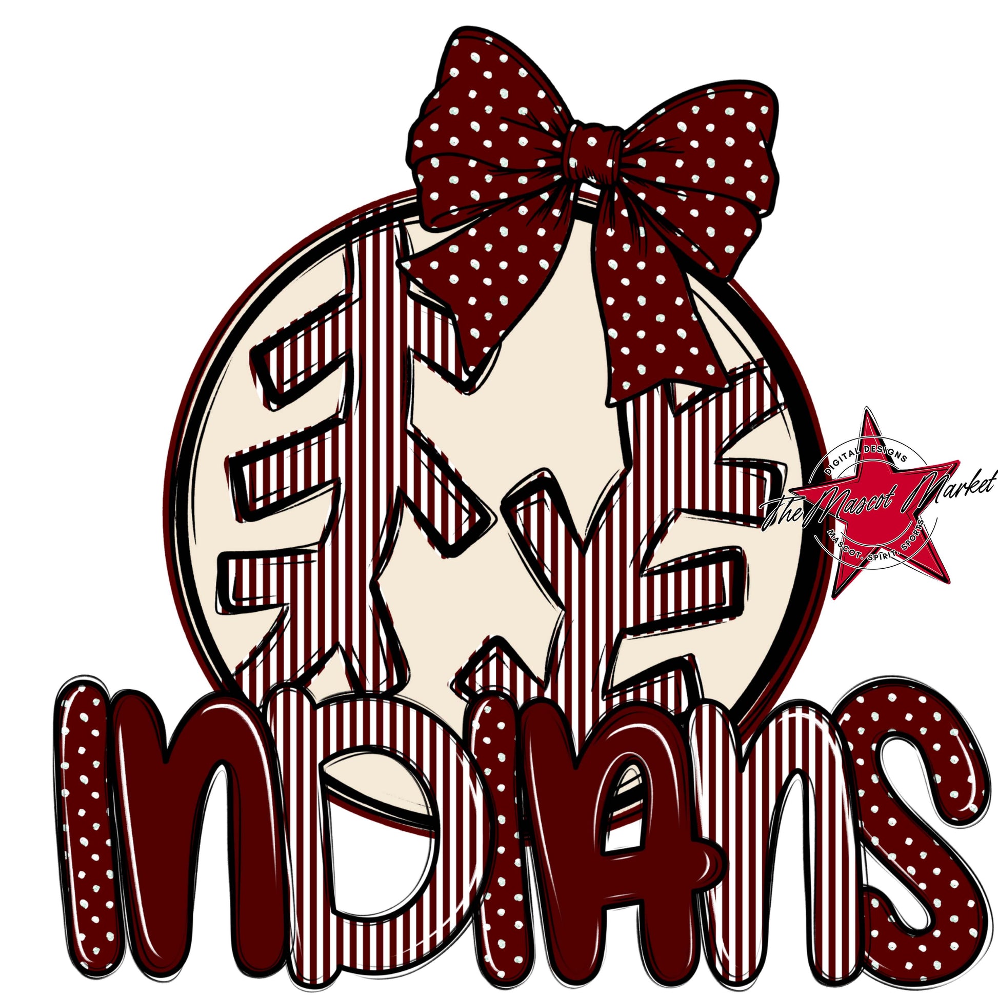 Indians Baseball-Softball Spirit Design-Maroon