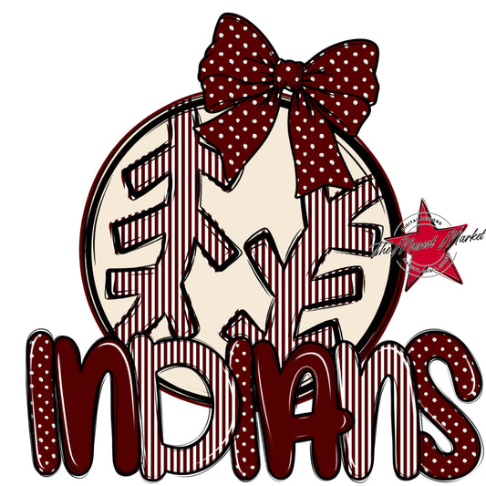 Indians Baseball-Softball Spirit Design-Maroon