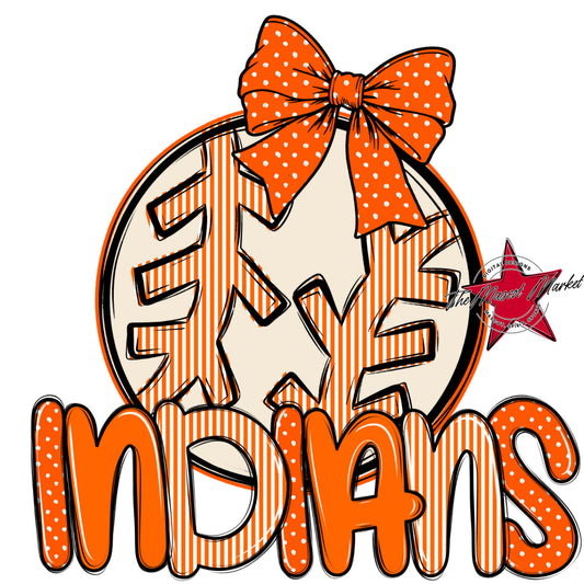 Indians Baseball-Softball Spirit Design-Orange