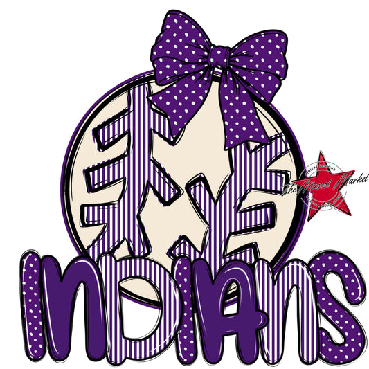 Indians Baseball-Softball Spirit Design-Purple