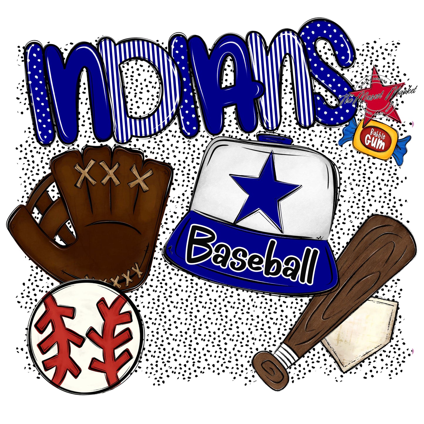 Indians Baseball Spirit-Blue