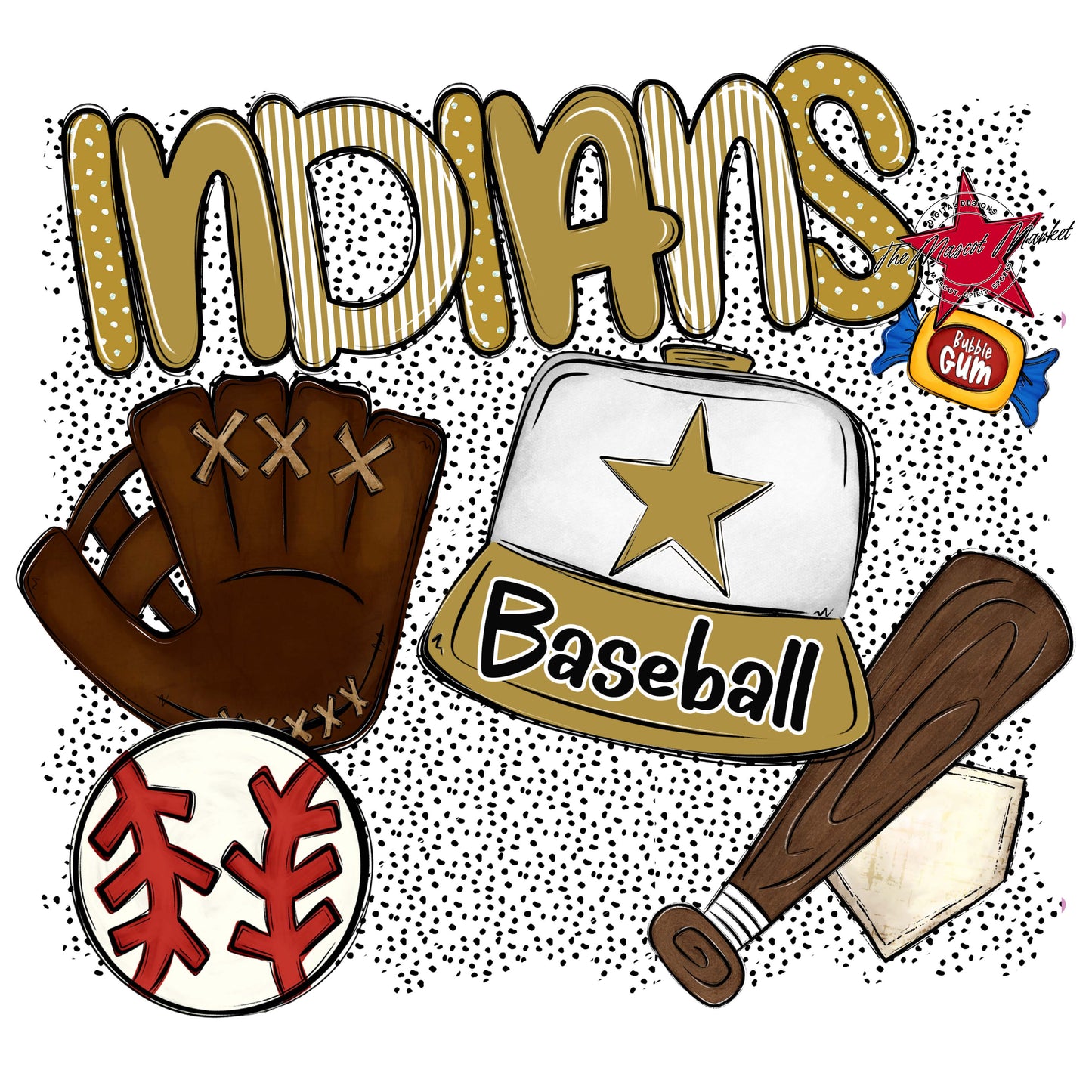 Indians Baseball Spirit-Gold
