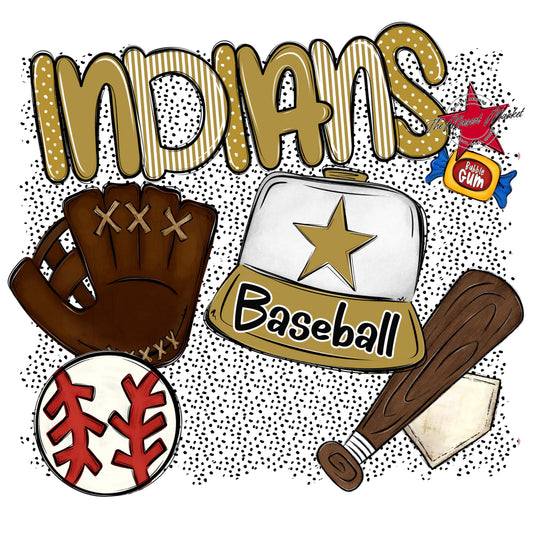 Indians Baseball Spirit-Gold