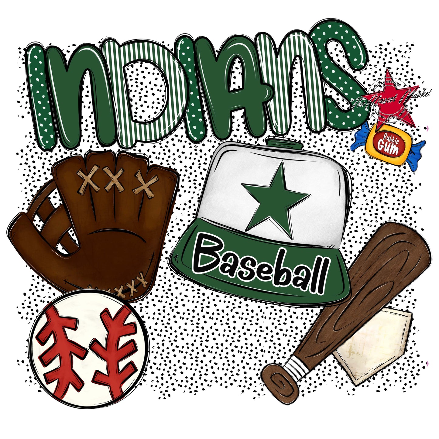 Indians Baseball Spirit-Green