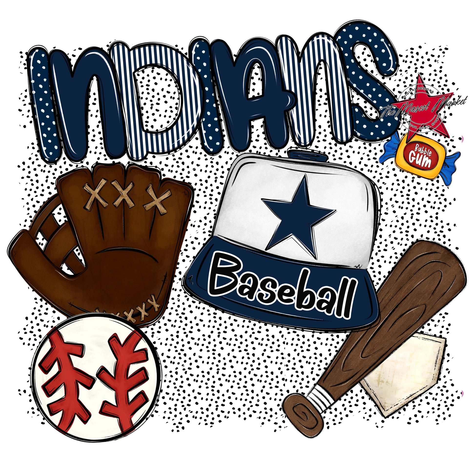 Indians Baseball Spirit-Navy