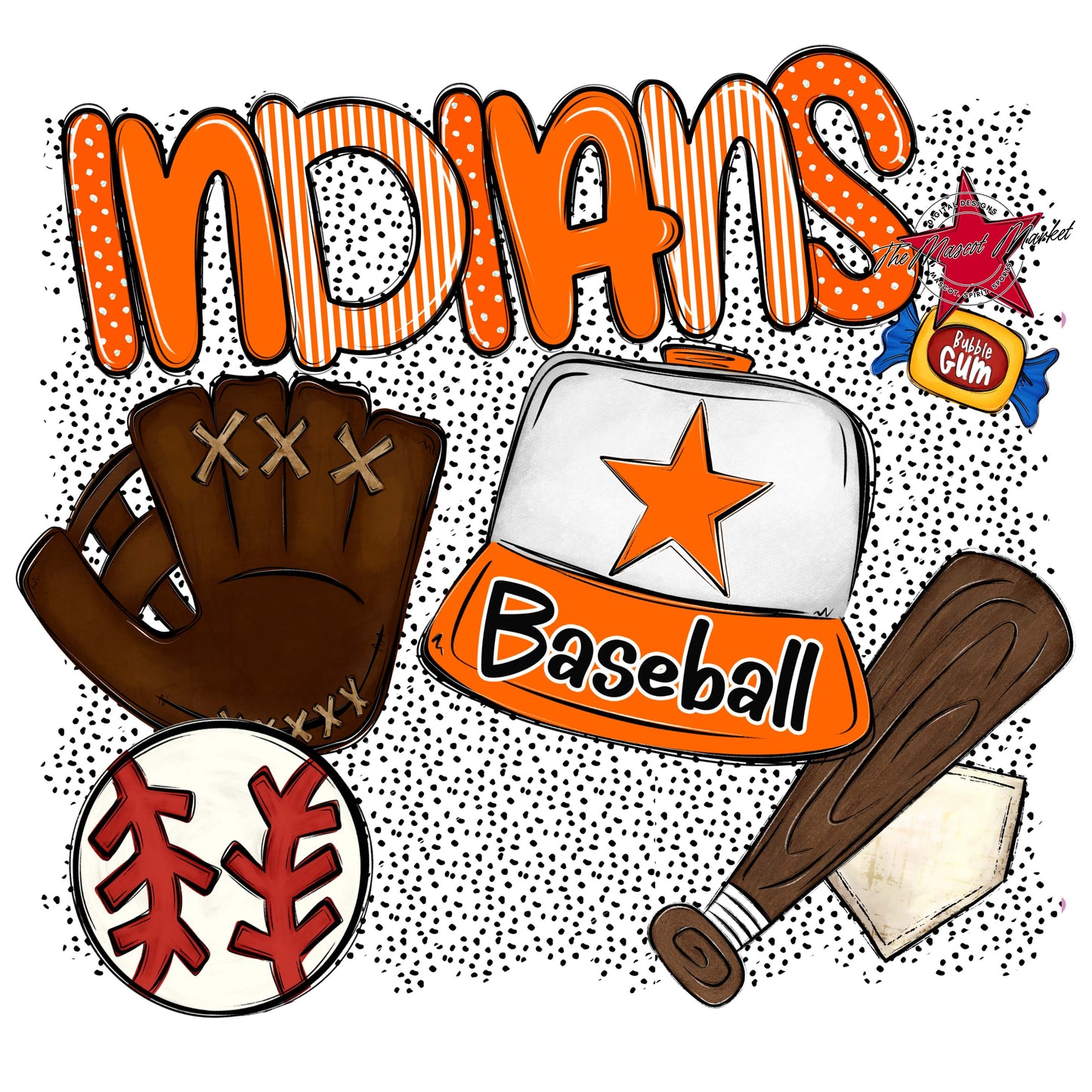 Indians Baseball Spirit-Orange