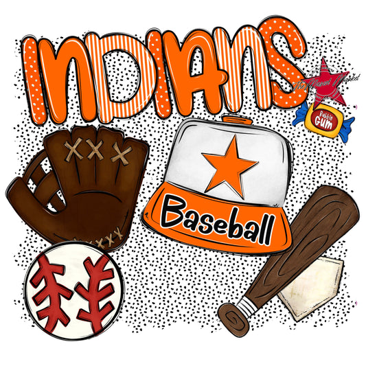 Indians Baseball Spirit-Orange