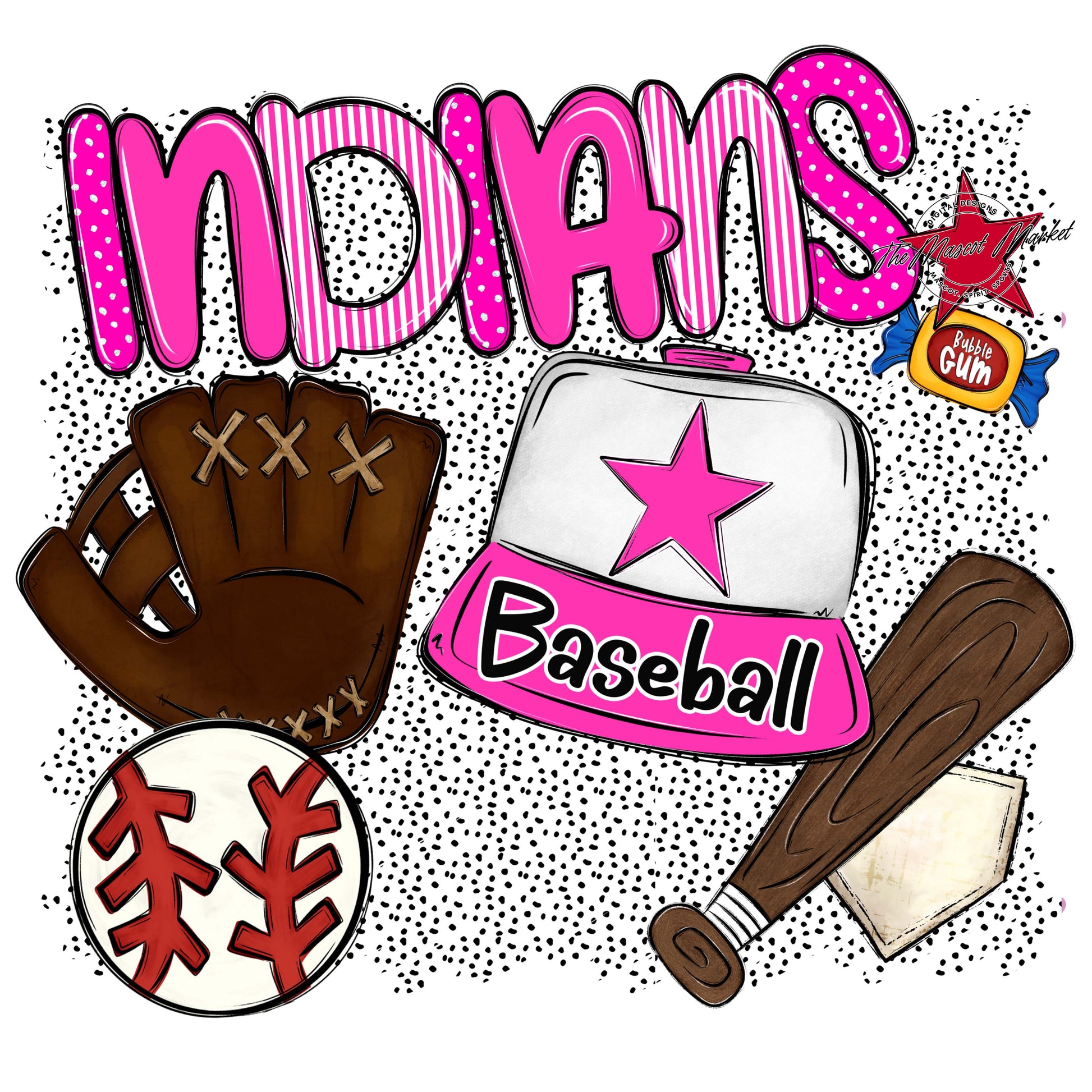 Indians Baseball Spirit-Pink