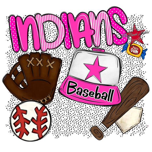 Indians Baseball Spirit-Pink