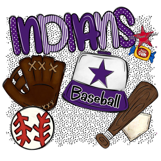 Indians Baseball Spirit-Purple