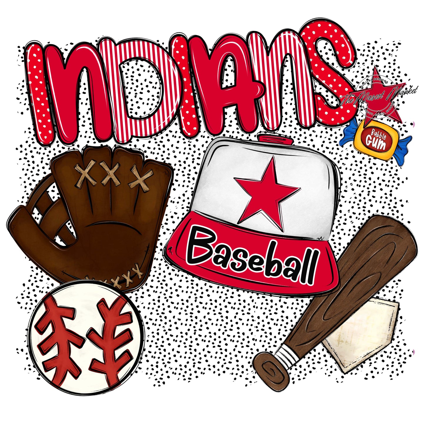 Indians Baseball Spirit-Red