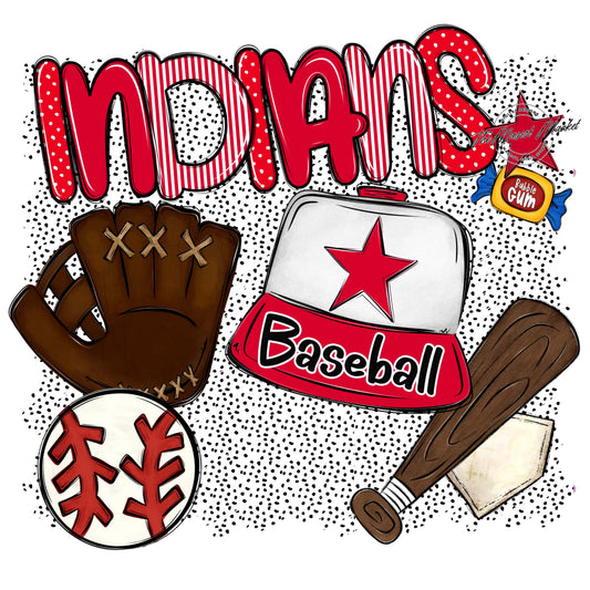 Indians Baseball Spirit-Red