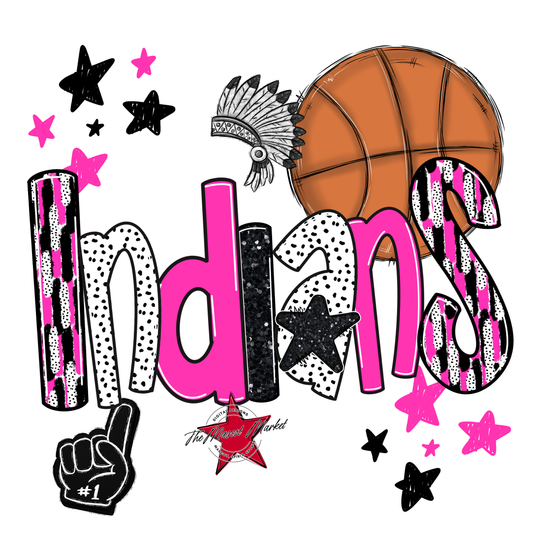 Indians Basketball Scrape-Pink