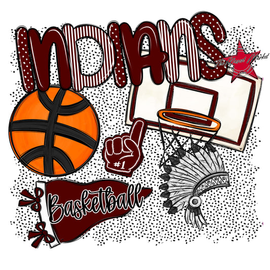 Indians Basketball Spirit-Maroon