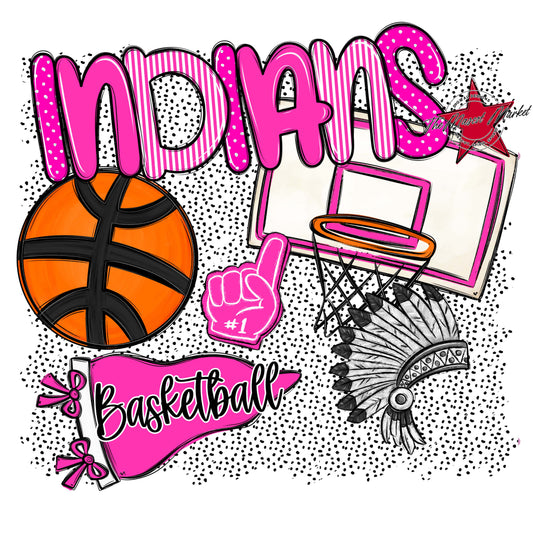 Indians Basketball Spirit-Pink