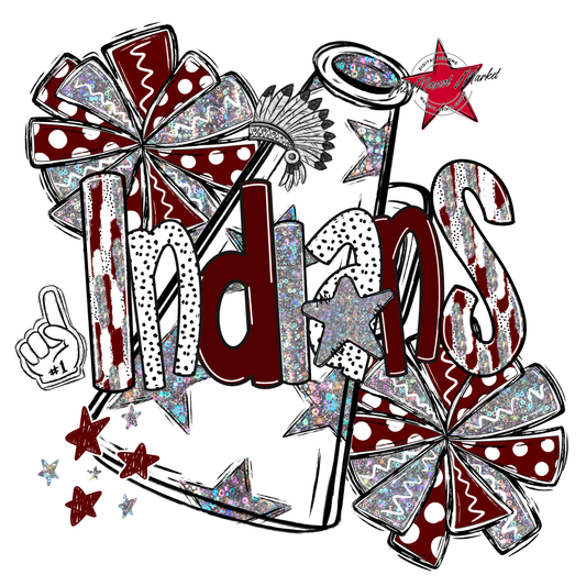 Indians Cheer Megaphone Scrape-Maroon