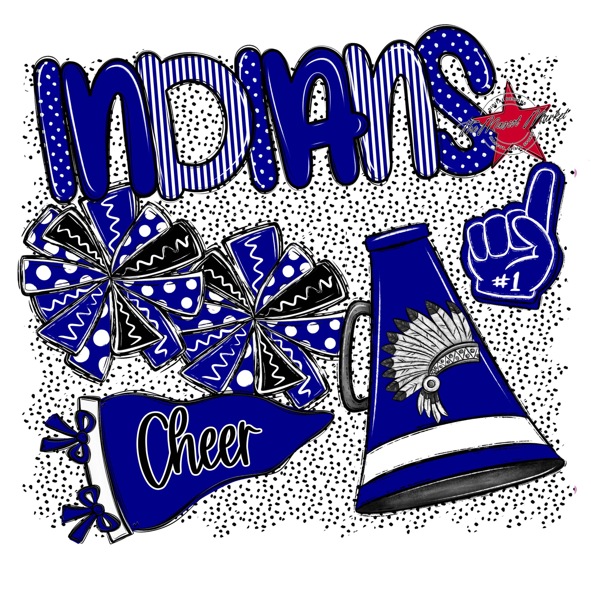 Indians Cheer Spirit-Blue