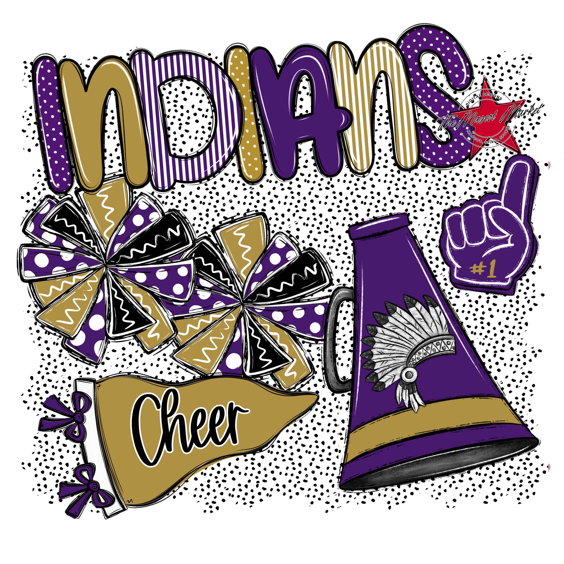 Indians Cheer Spirit-Purple & Gold