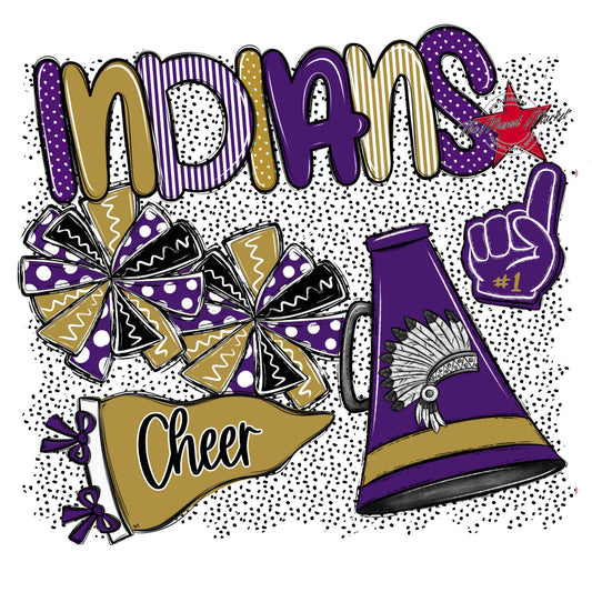 Indians Cheer Spirit-Purple & Gold