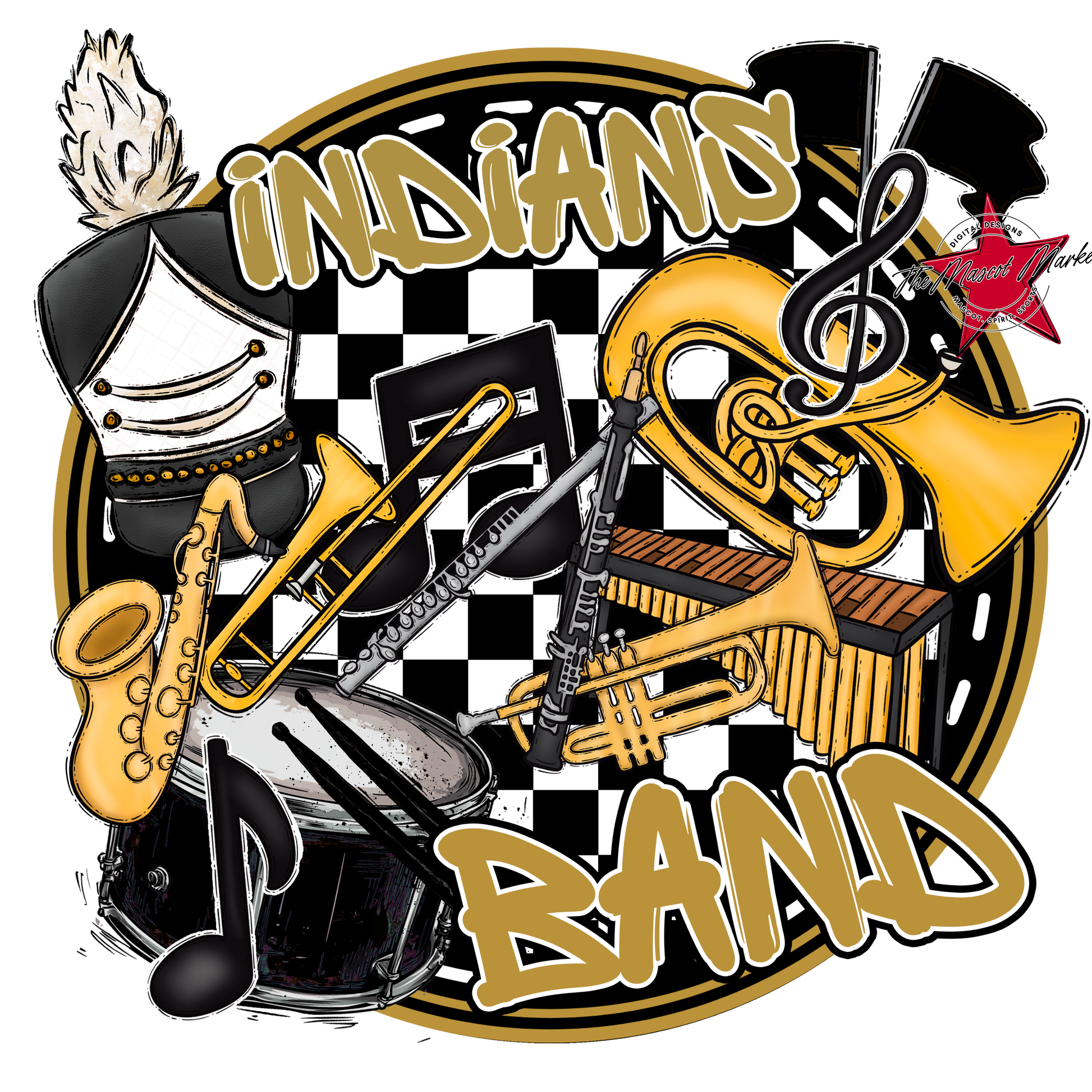 Indians Circle Band Design-Gold