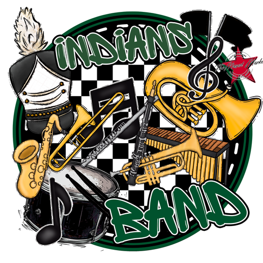 Indians Circle Band Design-Green