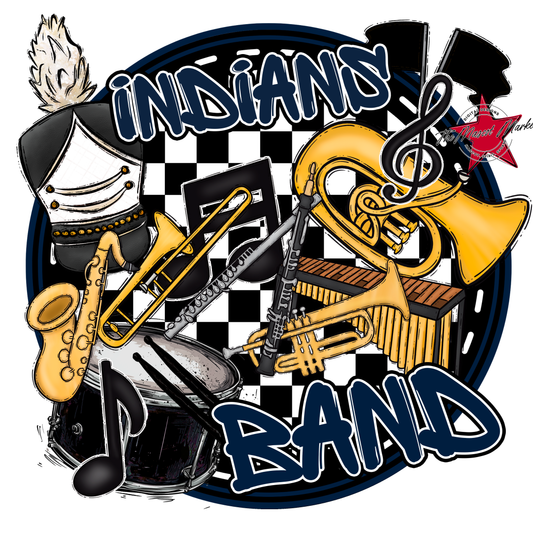 Indians Circle Band Design-Navy