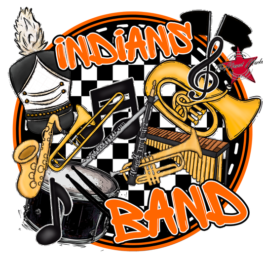 Indians Circle Band Design-Orange