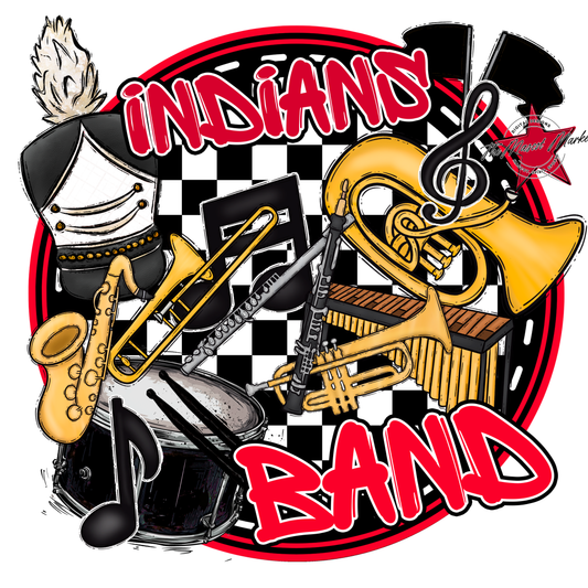 Indians Circle Band Design-Red