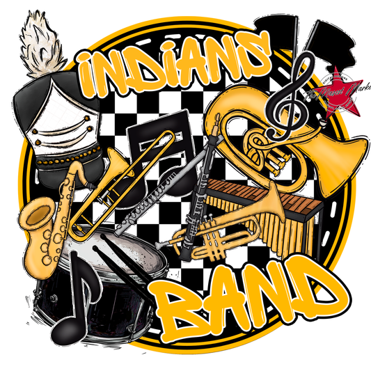 Indians Circle Band Design-Yellow