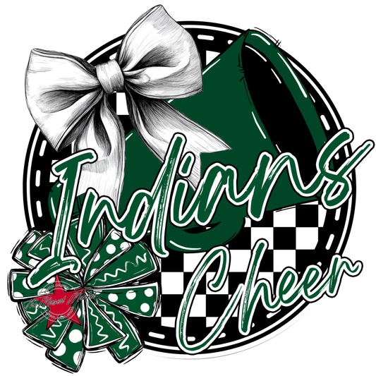Indians Circle Cheer Design-Green