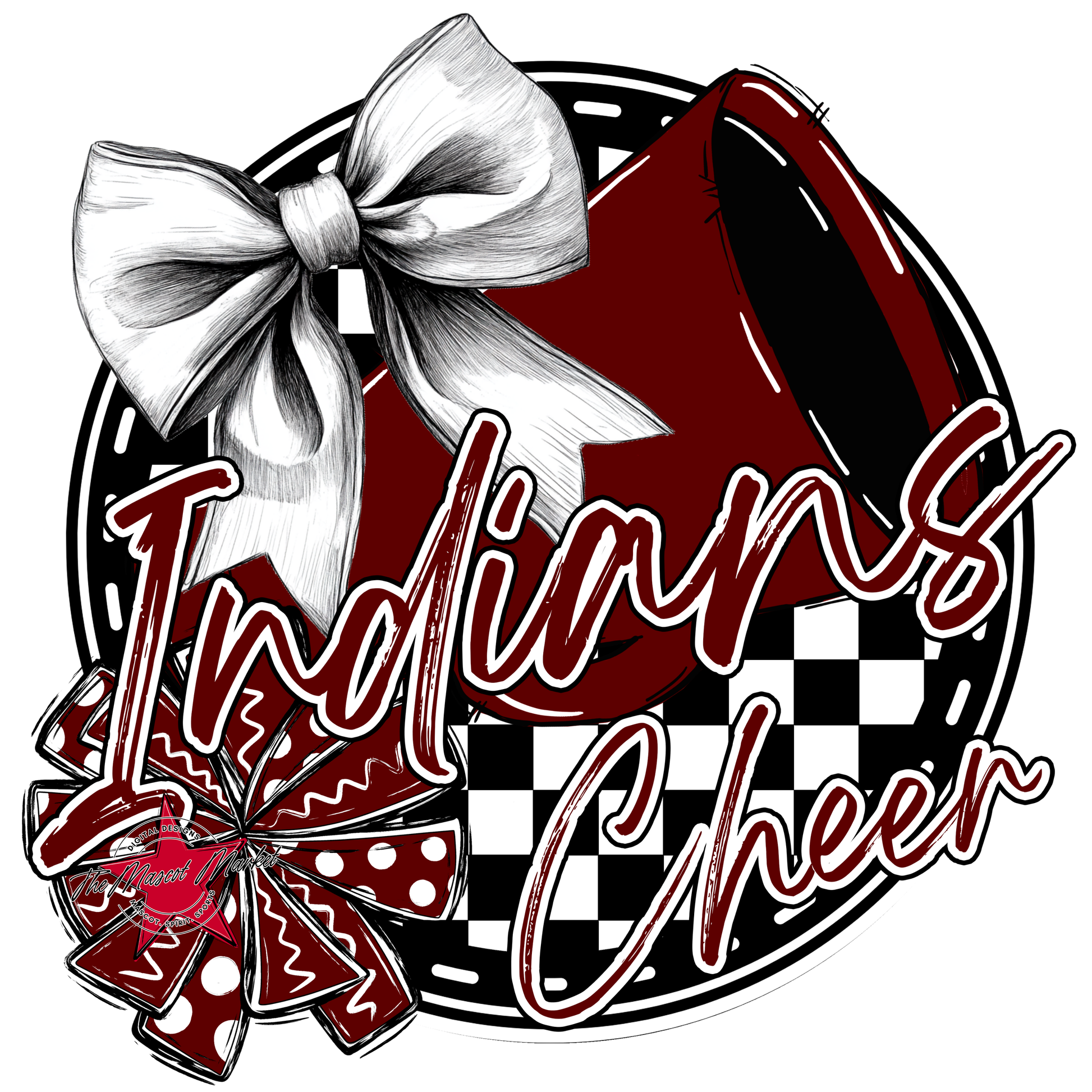 Indians Circle Cheer Design-Maroon