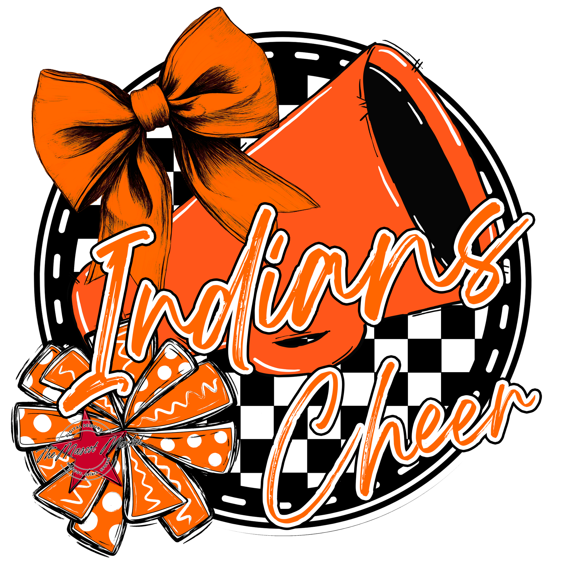 Indians Circle Cheer Design-Orange