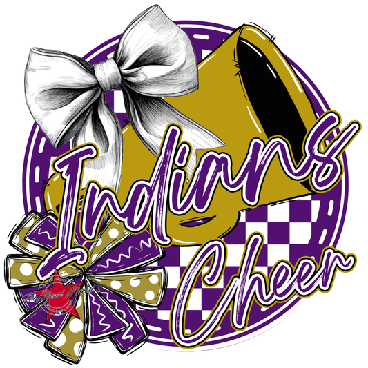 Indians Circle Cheer Design-Purple-Gold
