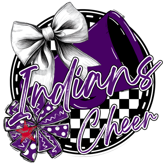 Indians Circle Cheer Design-Purple
