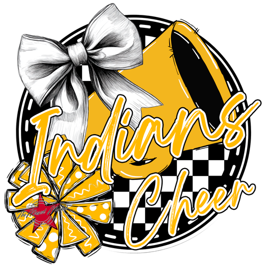 Indians Circle Cheer Design-Yellow
