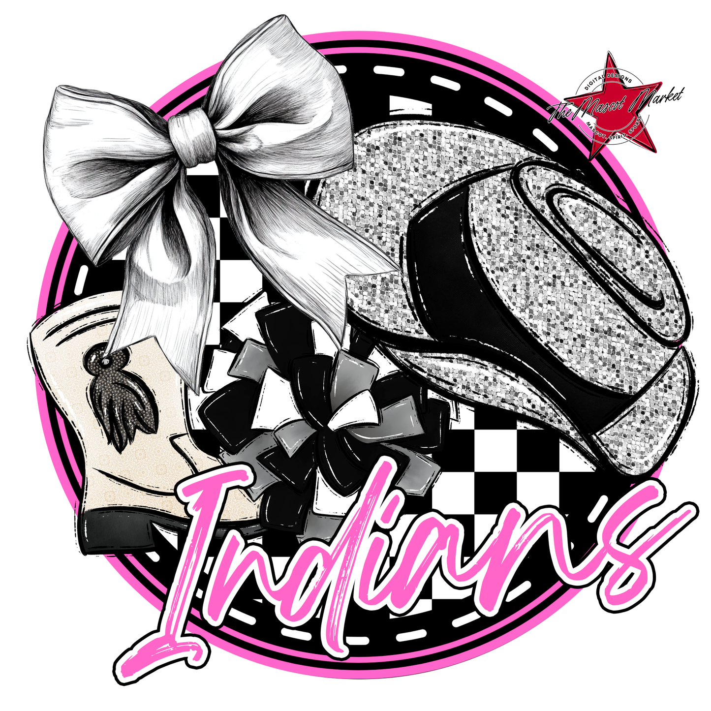 Indians Circle Drillteam Design-Baby Pink