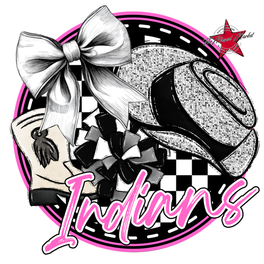 Indians Circle Drillteam Design-Baby Pink