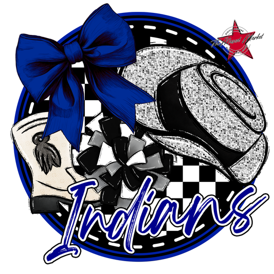 Indians Circle Drillteam Design-Blue